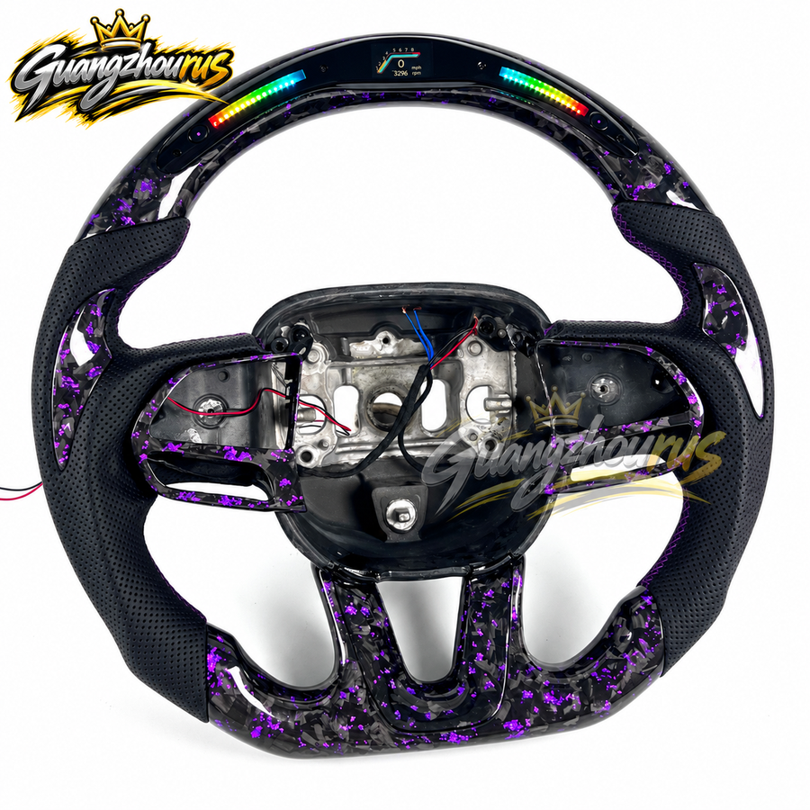 Custom Forged Carbon Fiber LED Steering Wheel for Dodge Charger & Challenger SRT (2015–2021) EMAIL US OR CHAT WITH US FOR ANY QUESTIONS!