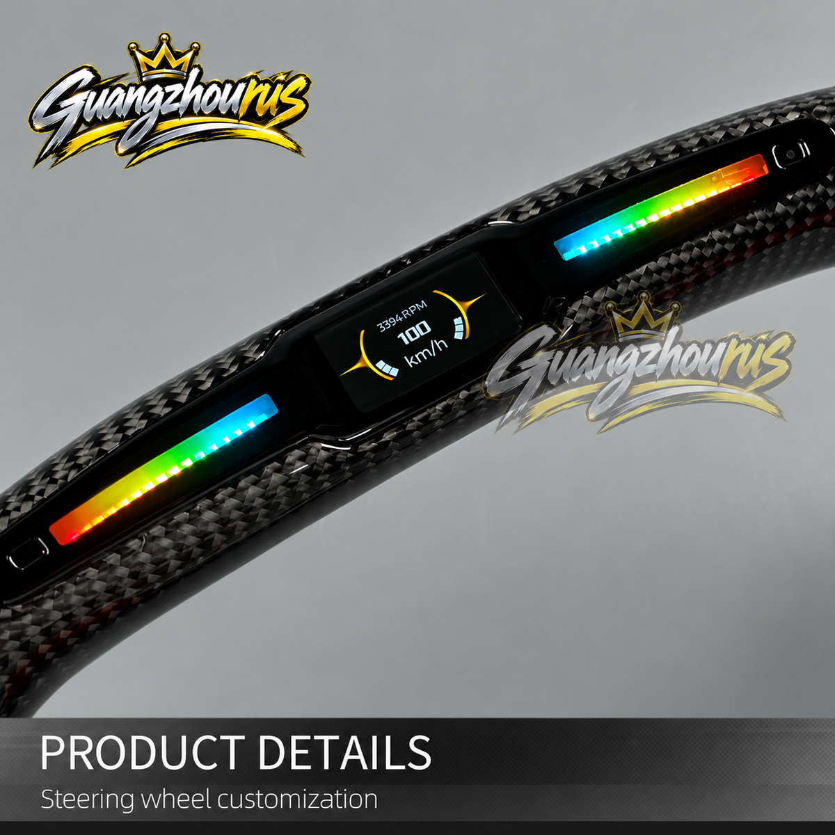Custom Carbon Fiber LED Steering Wheel for Chevrolet Corvette C8 Stingray, Z06 & E-Ray | 2020–2026