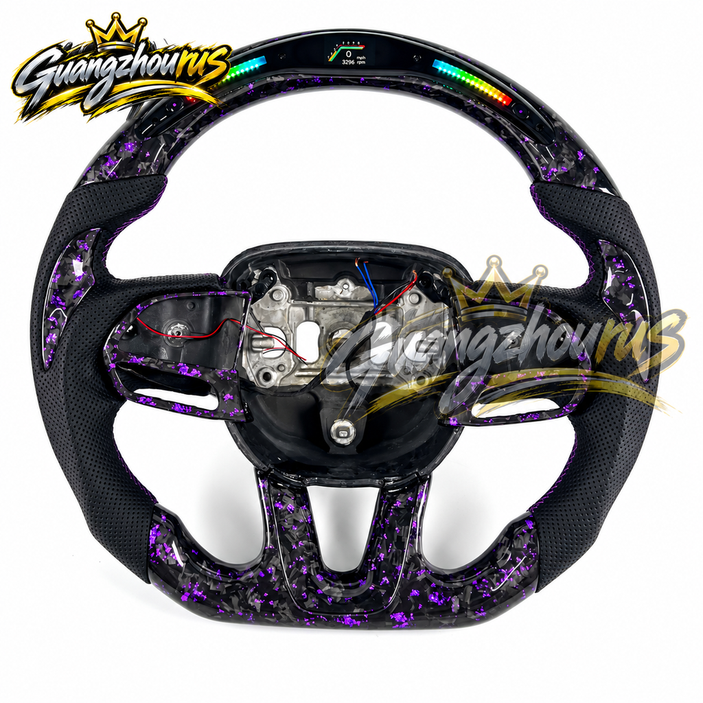 Custom Forged Carbon Fiber LED Steering Wheel for Dodge Charger & Challenger SRT (2015–2021) EMAIL US OR CHAT WITH US FOR ANY QUESTIONS!