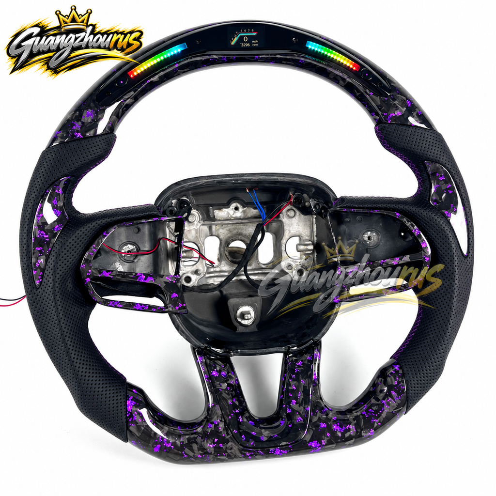 Custom Forged Carbon Fiber LED Steering Wheel for Dodge Charger & Challenger SRT (2015–2021) EMAIL US OR CHAT WITH US FOR ANY QUESTIONS!